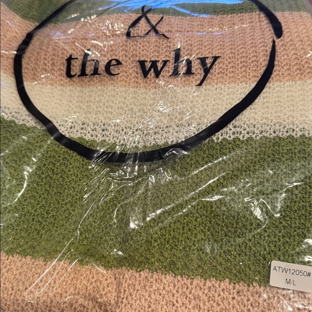 B121 And The Why Spring Grove Stripe Knit 3/4 Sleeve Lightweight Sweater Top - Picture 13 of 14